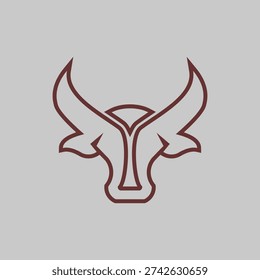 modern Linear Bison logo design