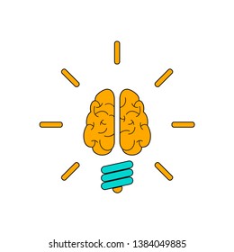 Modern linear collection with brainstorming on white background. Business vector illustration. Vector flat style illustration