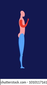 modern linear drawing of a yoga pose surya-namaskar asana pranam