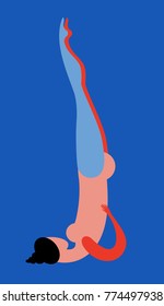 modern linear drawing of a yoga pose sarvangasana