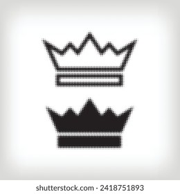 Modernos puntos lineales y planos de la corona. Vector. Fondo moderno para afiches, sitios web, páginas web, tarjetas de visita, postales, diseño interior. Punk, pop, grunge de estilo vintage.