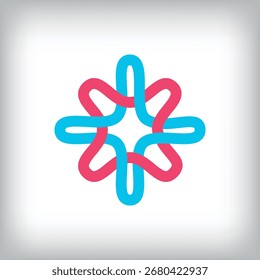 Modern linear flower sign and geometric logo design. Unique shape design, corporate identity.