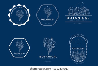 modern linear graceful symbolic feminine vector organic creative flower logo