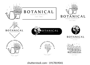 modern linear graceful symbolic feminine vector organic creative flower logo
