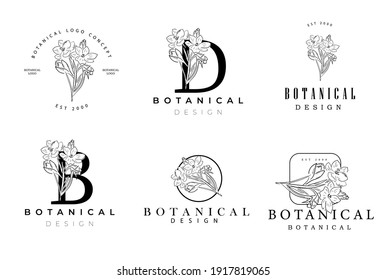 modern linear graceful symbolic feminine vector organic creative flower logo