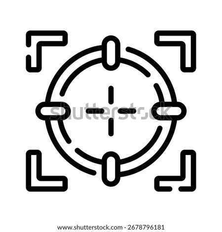 A modern linear icon of accurate gun aim