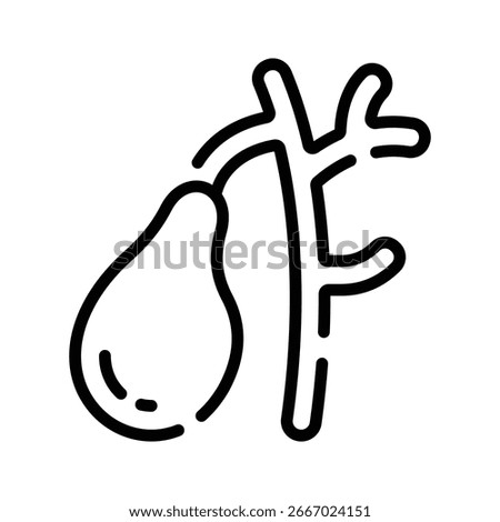 A modern linear icon of bile duct system