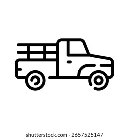 Un icono lineal moderno de vehículo pickup compacto