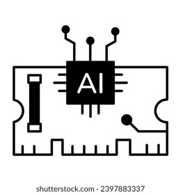 Modern Linear Icon  Depicting AI Technology 
