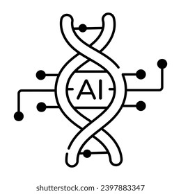 Modern Linear Icon  Depicting AI Technology 
