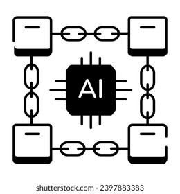 Modern Linear Icon  Depicting AI Technology 
