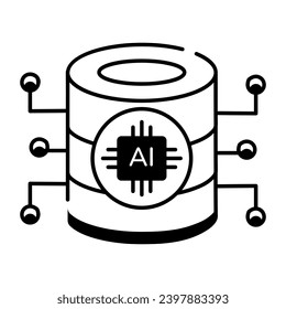 Icono lineal moderno que representa la tecnología de IA 
