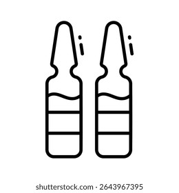 Un icono lineal moderno con viales para muestras de sangre