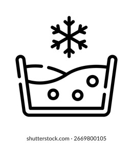 Icono lineal moderno de agua fría congelante