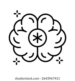 Ein modernes lineares Icon des neurologischen Konzepts