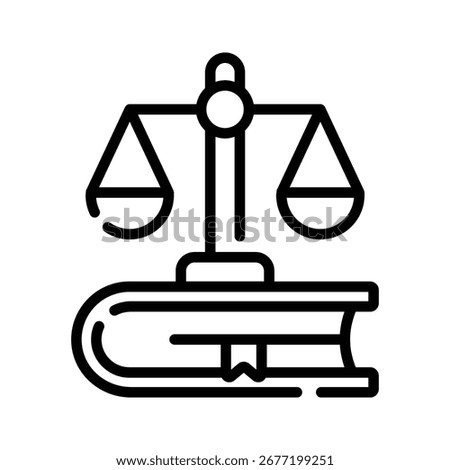 A modern linear icon of opened law book