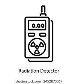 Modern linear icon of a radiation detector 