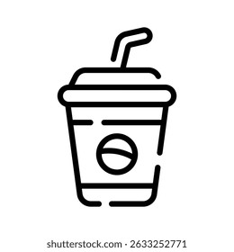 Modern linear icon of takeaway coffee cup