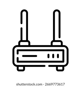 Um ícone linear moderno de roteador de internet sem fio