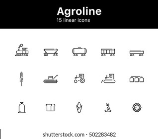 Modern linear icons Farm