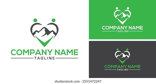 A modern, linear logo design featuring a simple love mountain theme. Perfect for showcasing a connection to nature, this creative template is ideal for a love-inspired brand.

