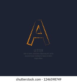 Modern linear logo and sign the letter A. Vector illustration.