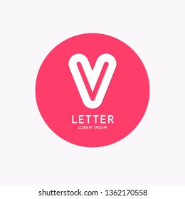 Modern linear logo and sign the letter V. Vector illustration.