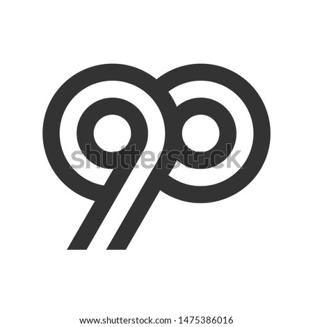Modern linear number 90 icon vector template