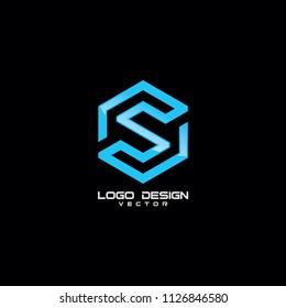 Modern Linear S Symbol Logo Template