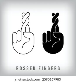 Modern linear and straight cross finger design. Artistic idea concept template.
