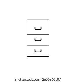 Icono de estilo lineal moderno de cajones en el pecho, diseño fácil de editar