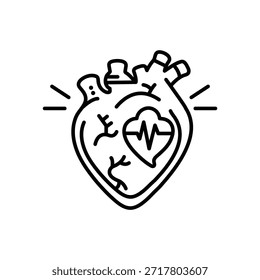 Icono de estilo lineal moderno de ataque cardíaco