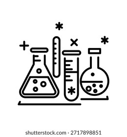 Icono de estilo lineal moderno de vasos de laboratorio