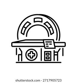 Modern linear style icon of mri machine
