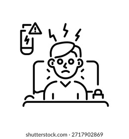 Icono de estilo lineal moderno del dolor del paciente