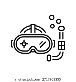 Icono de estilo lineal moderno de máscara de snorkel