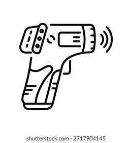 Icono de estilo lineal moderno de pistola de temperatura 