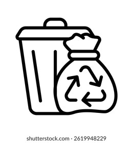 Modern linear style icon of waste recycle bin