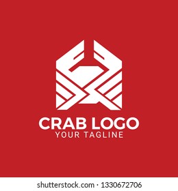 A modern line-art style of a crab logo. Suitable for any seafood-related brand