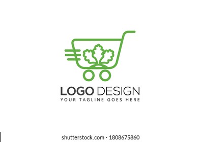 modern liner grocery logo design vector template