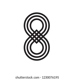 Modern Lines 8 Number Loop Logo Icon
