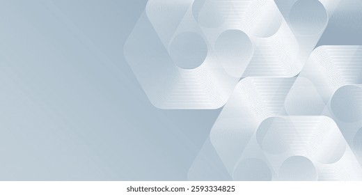 Modern lines hexagon on gray background. Geometric stripe simple modern abstract