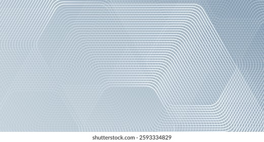 Modern lines hexagon on gray background. Geometric stripe simple modern abstract design
