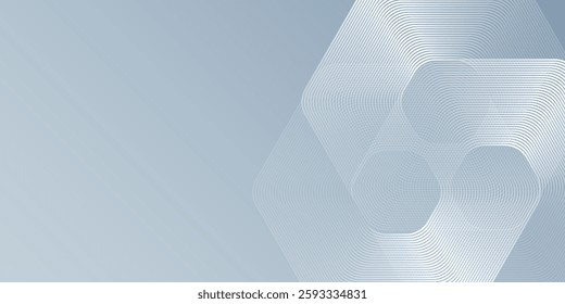 Modern lines hexagon on gray background. Geometric stripe simple