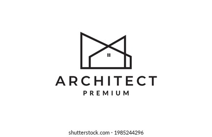 modern lines home minimalist logo symbol vector icon illustration graphic design