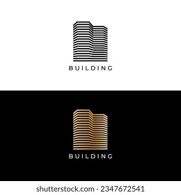 modern lines real estate or apartment logo, vector