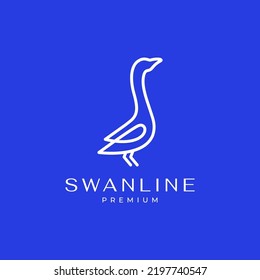 Modern Lines Swan Goose Logo Design