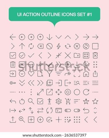 Modern line-style navigation icons for apps and websites, including hamburger menus, back arrows, settings, and home buttons. Versatile vector files for UI kits and wireframing.