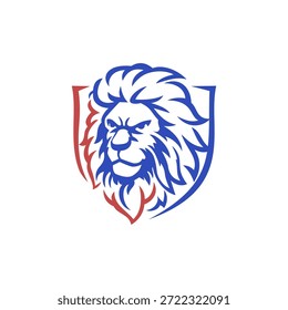Modern lion head emblem logo. Lion head and shield logo.