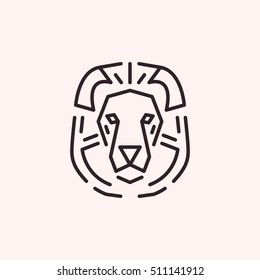 Modern lion icon, head. Line design. Vector illustration EPS 10